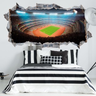 Vinilos decorativos estadio fútbol y atletismo 3d