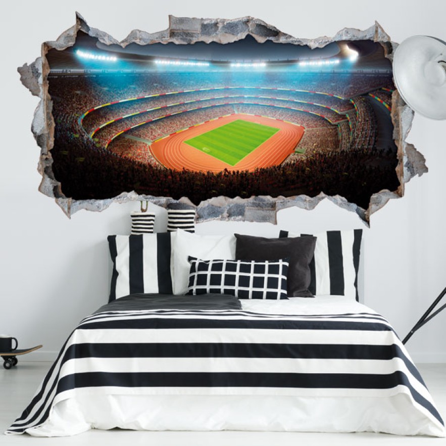 Vinilos decorativos estadio fútbol y atletismo 3d