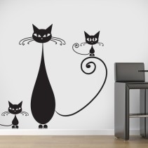 Vinilos decorativos familia de gatos