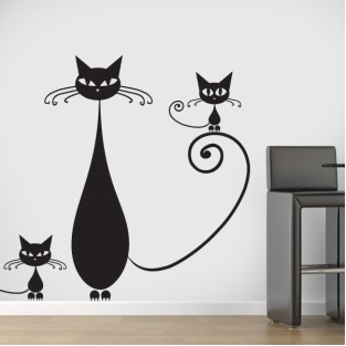 Vinilos decorativos familia de gatos