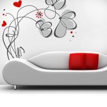 Vinilos decorativos flores love