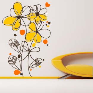 Vinilos decorativos flores románticas spanish 760