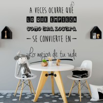 Vinilos decorativos frases lo mejor de tu vida