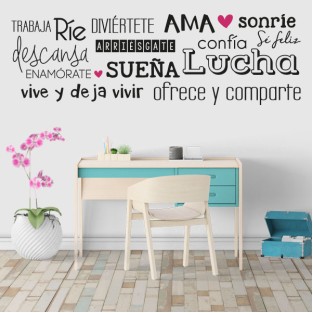 Vinilos decorativos frases vivir feliz Vinilos decorativos frases vivir feliz