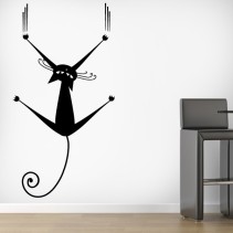 Vinilos decorativos gato en la pared