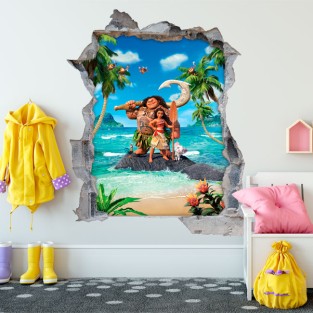 Vinilos decorativos infantiles disney moana 3d
