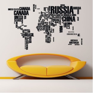 Vinilos decorativos mapamundi textos