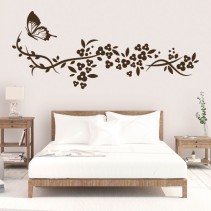 Vinilos decorativos mariposa y flores