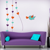 Vinilos decorativos paredes corazones románticos