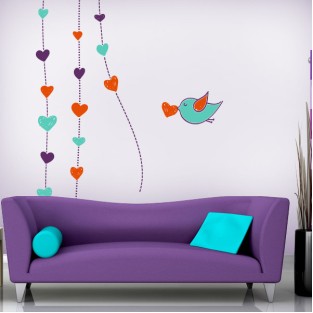 Vinilos decorativos paredes corazones románticos