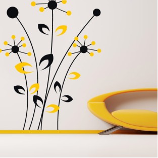 Vinilos decorativos paredes flores bicolor Vinilos decorativos paredes flores bicolor