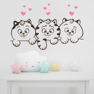 Vinilos decorativos paredes gatos y corazones Vinilos decorativos paredes gatos y corazones