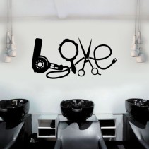Vinilos decorativos peluquerías texto love