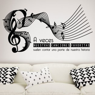 Vinilos decorativos pentagrama con frase Vinilos decorativos pentagrama con frase