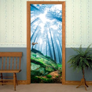 Vinilos y pegatinas para puertas bosque mágico