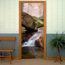Vinilos y pegatinas puertas cascada en otoño