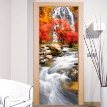 Vinilos puertas cascada bosque