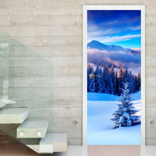 Vinilos y pegatinas puertas montañas nevadas