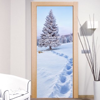 Vinilos decorativos puertas nieve en las montañas
