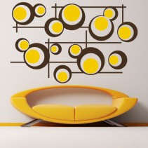 Vinilos decorativos retro círculos y líneas
