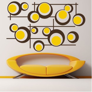 Vinilos decorativos retro círculos y líneas