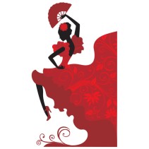Vinilos decorativos silueta bailaora flamenco