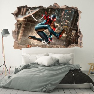 Vinilos decorativos spider man miles morales 3d