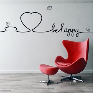 Vinilos decorativos textos decorar paredes be happy Vinilos decorativos textos decorar paredes be happy