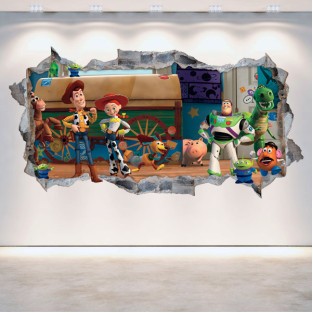 Vinilos decorativos toy story 3 pared rota 3d Vinilos decorativos toy story 3 pared rota 3d