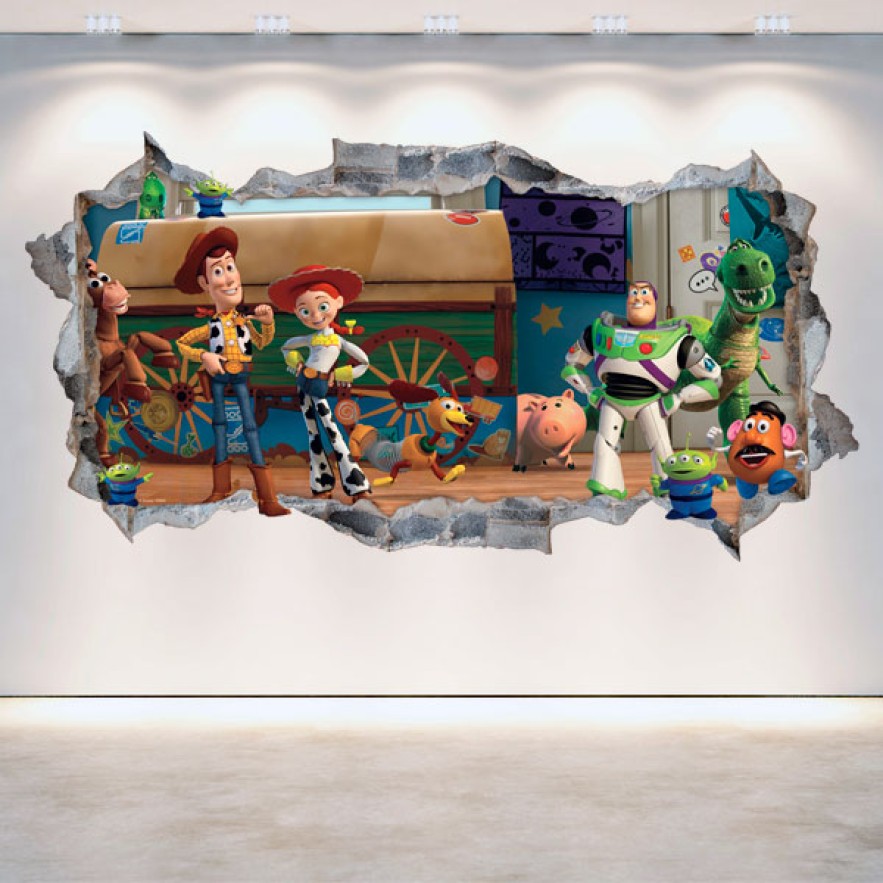 Vinilos decorativos toy story 3 pared rota 3d