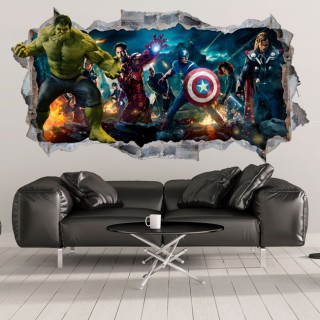 Vinilos decorativos y pegatinas de hulk 3d
