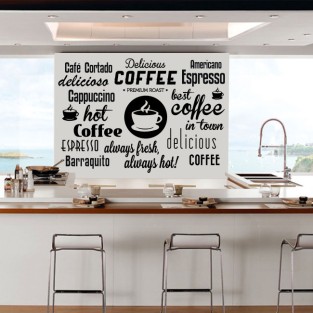 Vinilos decorativos y pegatinas frases café