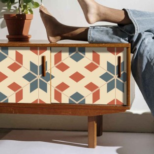 Vinilos para muebles o armarios efecto óptico retro