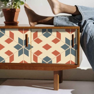 Vinilos para muebles o armarios efecto óptico retro