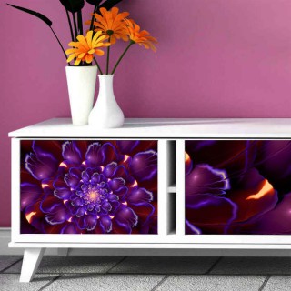 Vinilos  para decorar muebles o armarios flor fractal
