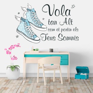 Vinilos frases motivadoras en catalán vuela alto