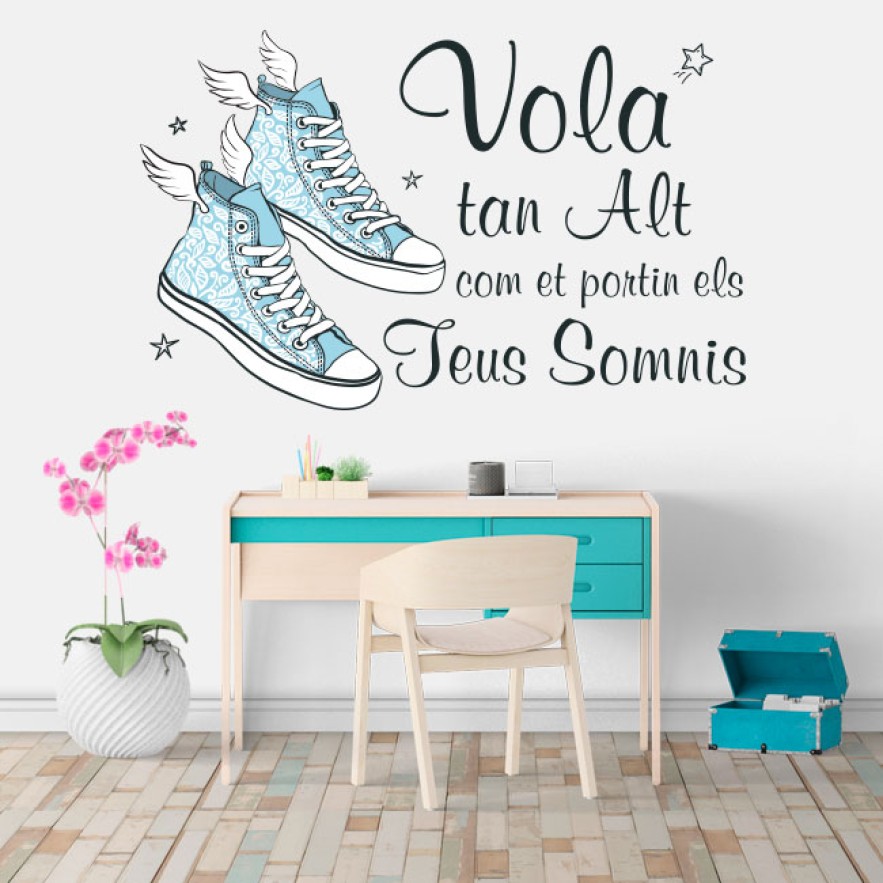 Vinilos frases motivadoras en catalán vuela alto