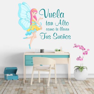 Vinilos frases motivadoras hada vuela alto Vinilos frases motivadoras hada vuela alto