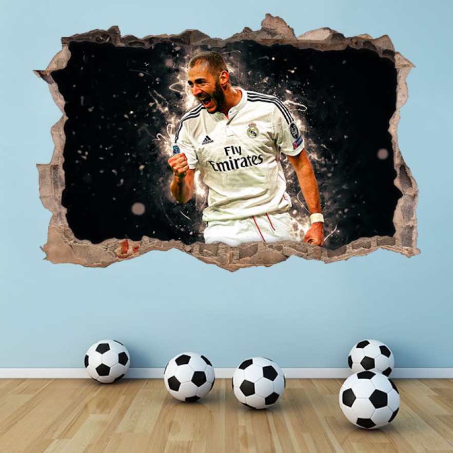 Vinilos fútbol 3d karim benzema