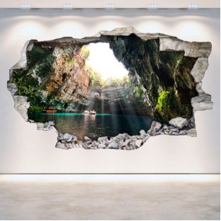 Vinilos grutas y cuevas pared rota 3d Vinilos grutas y cuevas pared rota 3d
