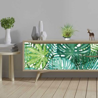 Vinilos para decorar cómodas o cajoneras de hojas