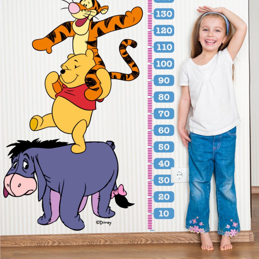 Vinilos decorativos medidores estatura winnie the pooh (medida: 104  x 182 cm)