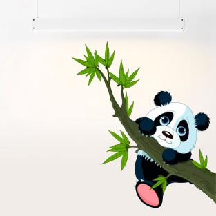 Vinilos infantiles oso panda y rama árbol