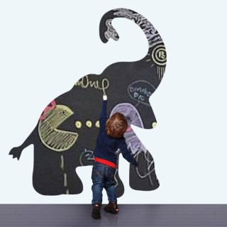 Vinilos infantiles pizarra negra silueta elefante