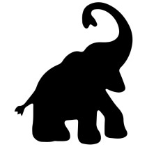 Vinilos infantiles pizarra negra silueta elefante