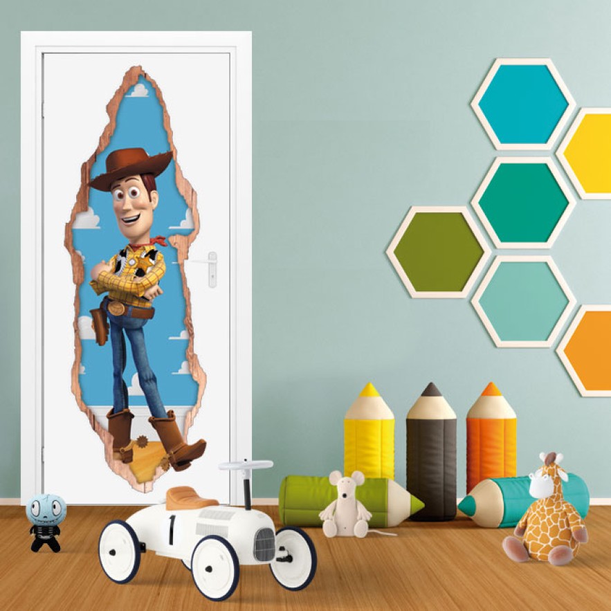 Vinilos puertas 3d woody toy story