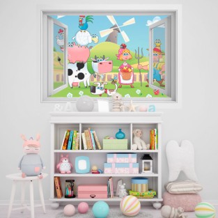 Ventana 3d granja animales Ventana 3d granja animales