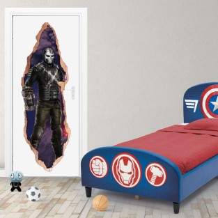 Vinilos puertas 3d marvel super héroe calavera