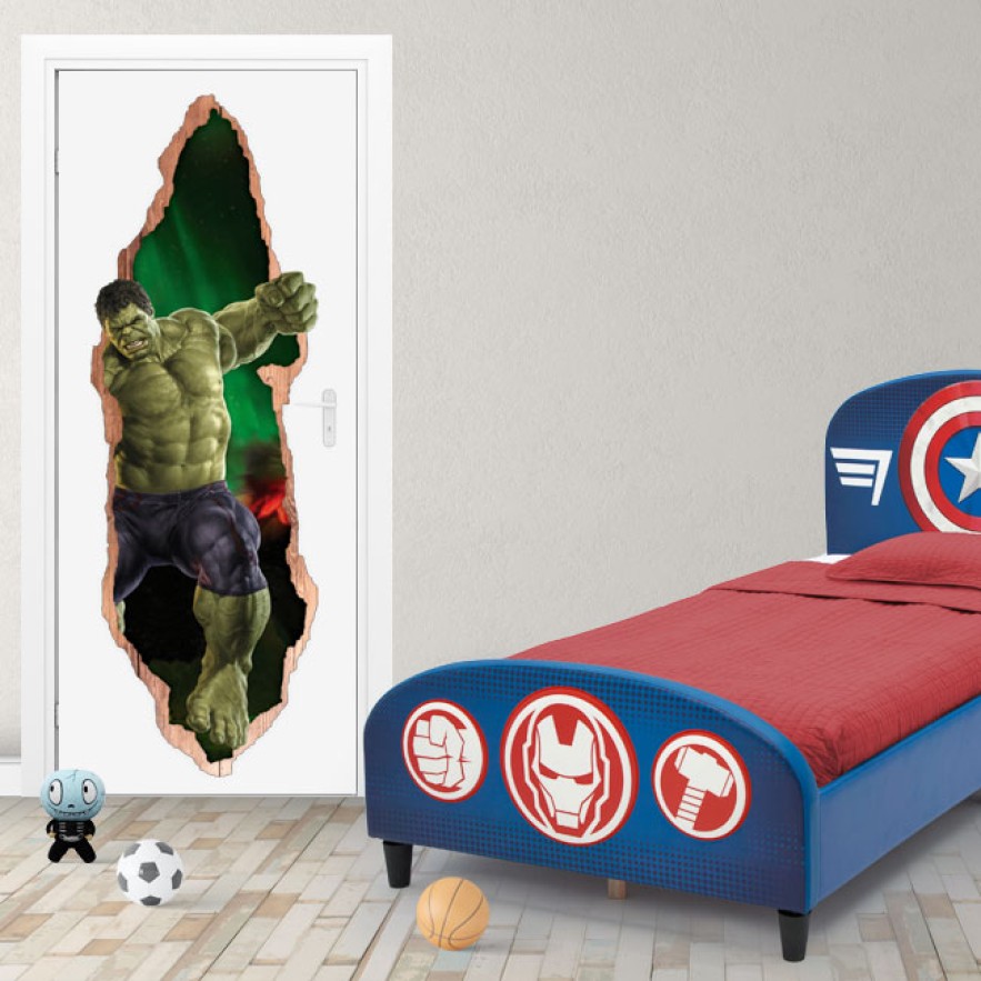 Vinilos puertas 3d marvel hulk