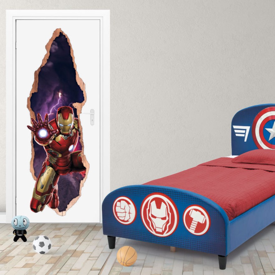 Vinilos puertas 3d marvel iron man